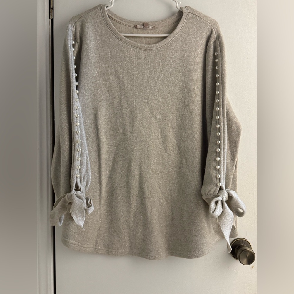 My Danielle Cracker Barrel Elegant Top with Pearl Accents